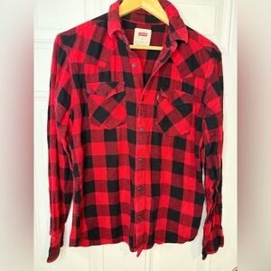 Levi's Red and Black Casual Button Down Shirt
